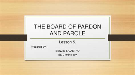 Board Of Pardons And Parole .